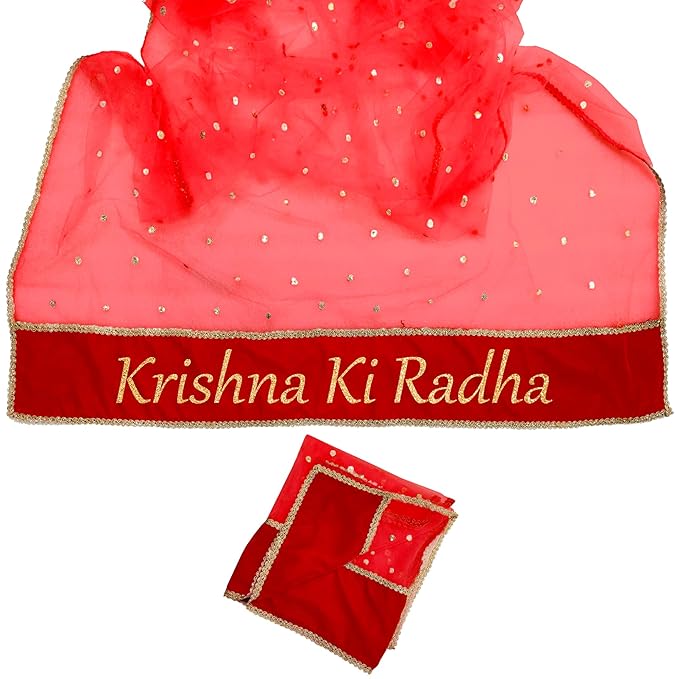 KAEVION Peach Bridal Net Dupatta for Marriage Function with Name Customized for Brides Entry, Wedding