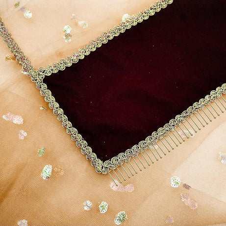 KAEVION 2.5 Meters Customized Indian Wedding Bridal Net Dupatta With Name | Personalized Dulha Dulhan Name Chunari | Traditional Outfits