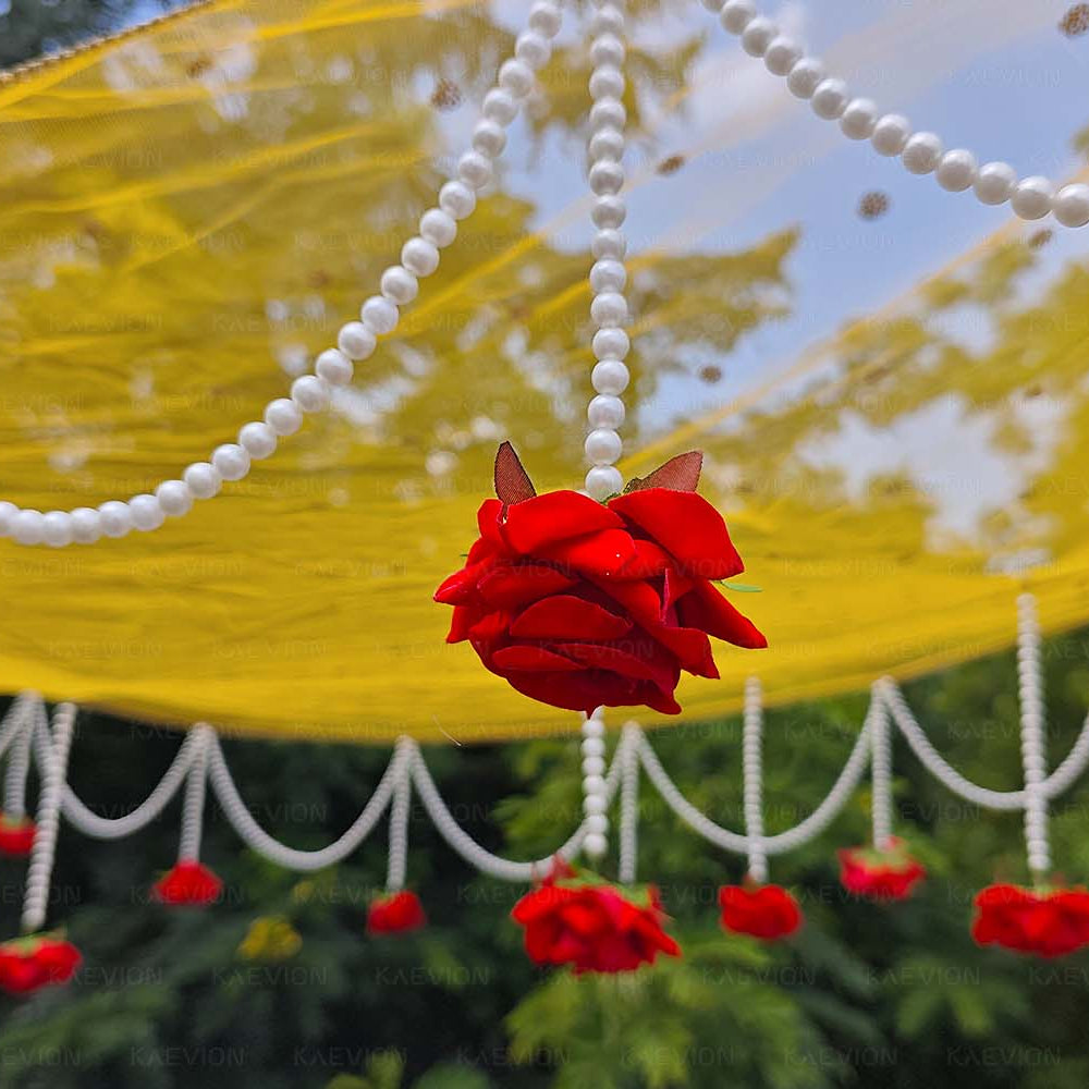 KAEVION 2 Mtr Phoolon ki Chaddar for Bridal Entry | Dulhan Welcome Dupatta | Wedding Canopy | Dulhan Doli | Gift for Women | Wedding Ceremony and Decor Prop, Decoration Item