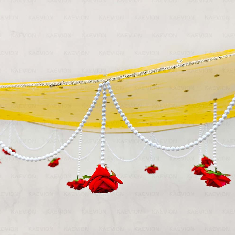 KAEVION 2 Mtr Phoolon ki Chaddar for Bridal Entry | Dulhan Welcome Dupatta | Wedding Canopy | Dulhan Doli | Gift for Women | Wedding Ceremony and Decor Prop, Decoration Item