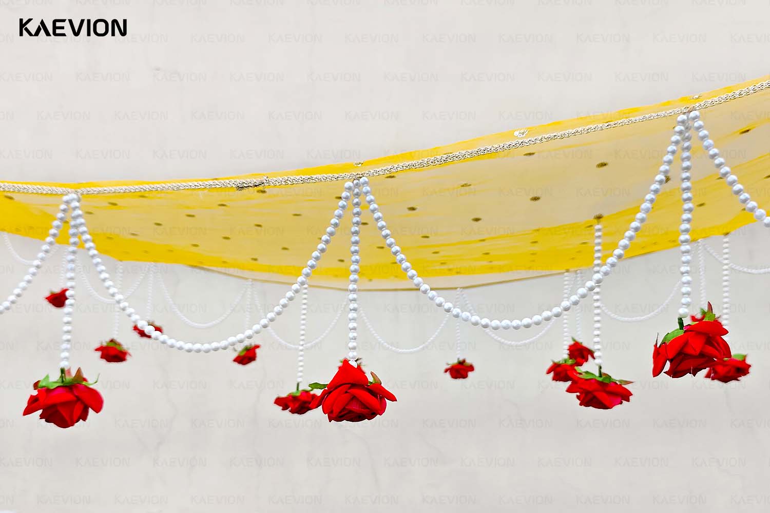 KAEVION 2 Mtr Phoolon ki Chaddar for Bridal Entry | Dulhan Welcome Dupatta | Wedding Canopy | Dulhan Doli | Gift for Women | Wedding Ceremony and Decor Prop, Decoration Item