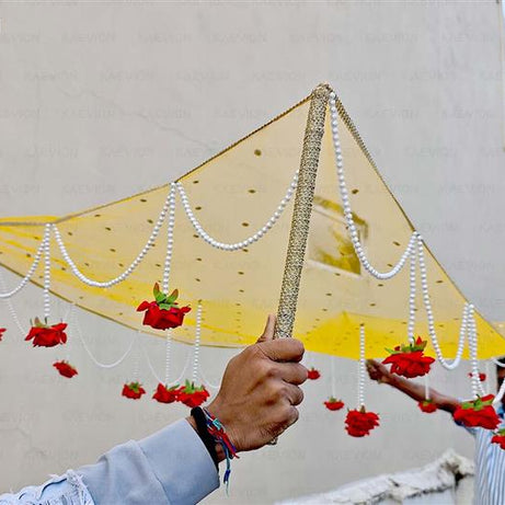 KAEVION 2 Mtr Phoolon ki Chaddar for Bridal Entry | Dulhan Welcome Dupatta | Wedding Canopy | Dulhan Doli | Gift for Women | Wedding Ceremony and Decor Prop, Decoration Item