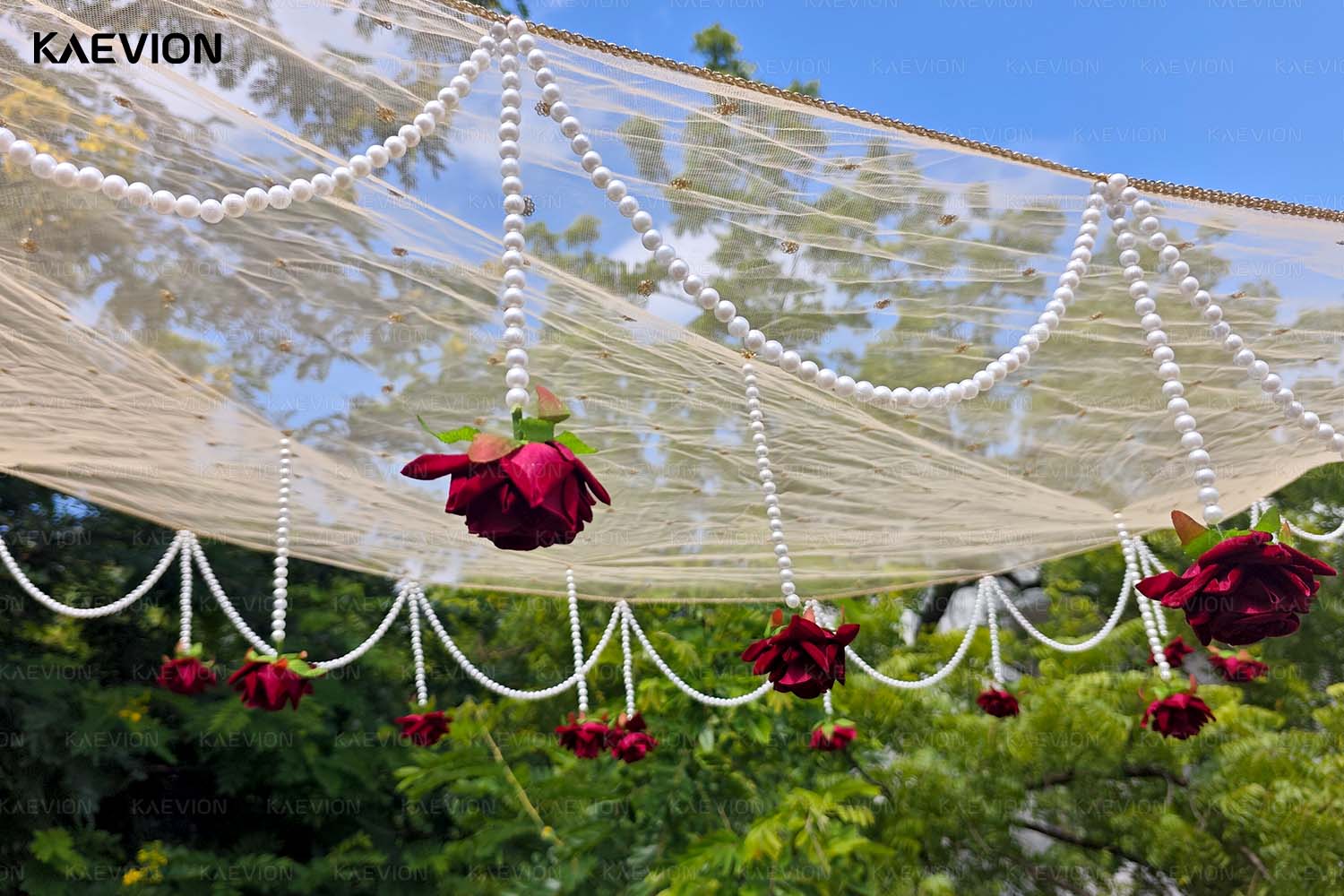 Kaevion Bridal Phulkari Chadar | Phoolon Wali Chaddar | Dulhan Entry Chunnis & Dupattas | Floral Bridal Canopy for Mata Pujan/ Mehendi/ Haldi/ Wedding