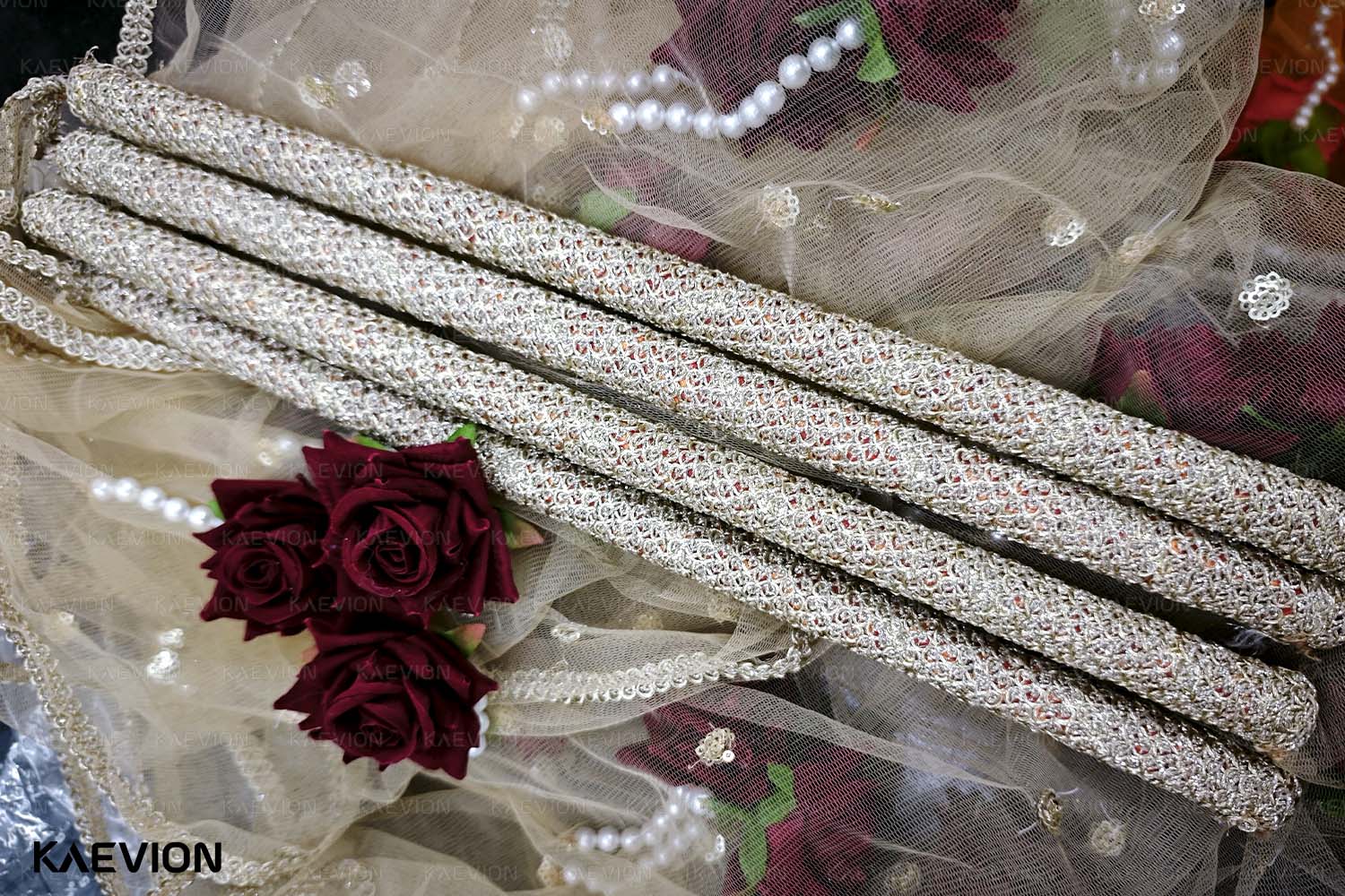 Kaevion Bridal Phulkari Chadar | Phoolon Wali Chaddar | Dulhan Entry Chunnis & Dupattas | Floral Bridal Canopy for Mata Pujan/ Mehendi/ Haldi/ Wedding