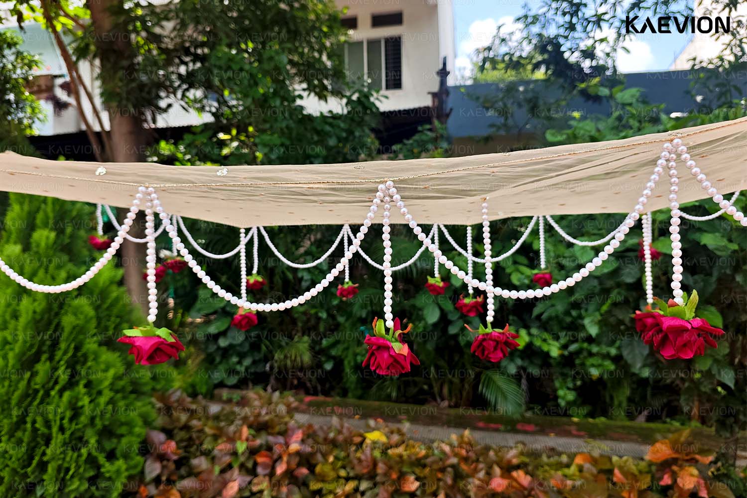 Kaevion Bridal Phulkari Chadar | Phoolon Wali Chaddar | Dulhan Entry Chunnis & Dupattas | Floral Bridal Canopy for Mata Pujan/ Mehendi/ Haldi/ Wedding