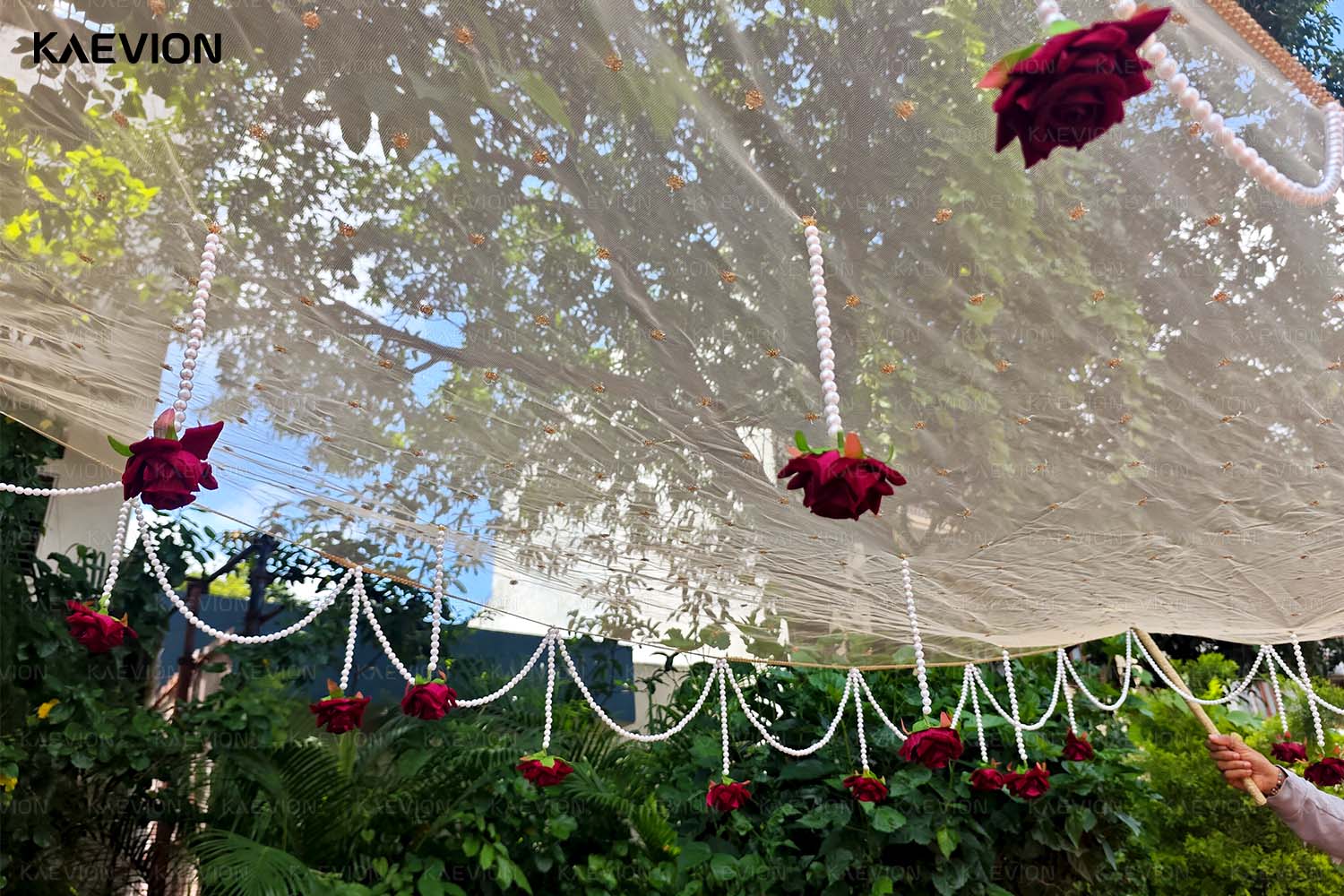 Kaevion Bridal Phulkari Chadar | Phoolon Wali Chaddar | Dulhan Entry Chunnis & Dupattas | Floral Bridal Canopy for Mata Pujan/ Mehendi/ Haldi/ Wedding