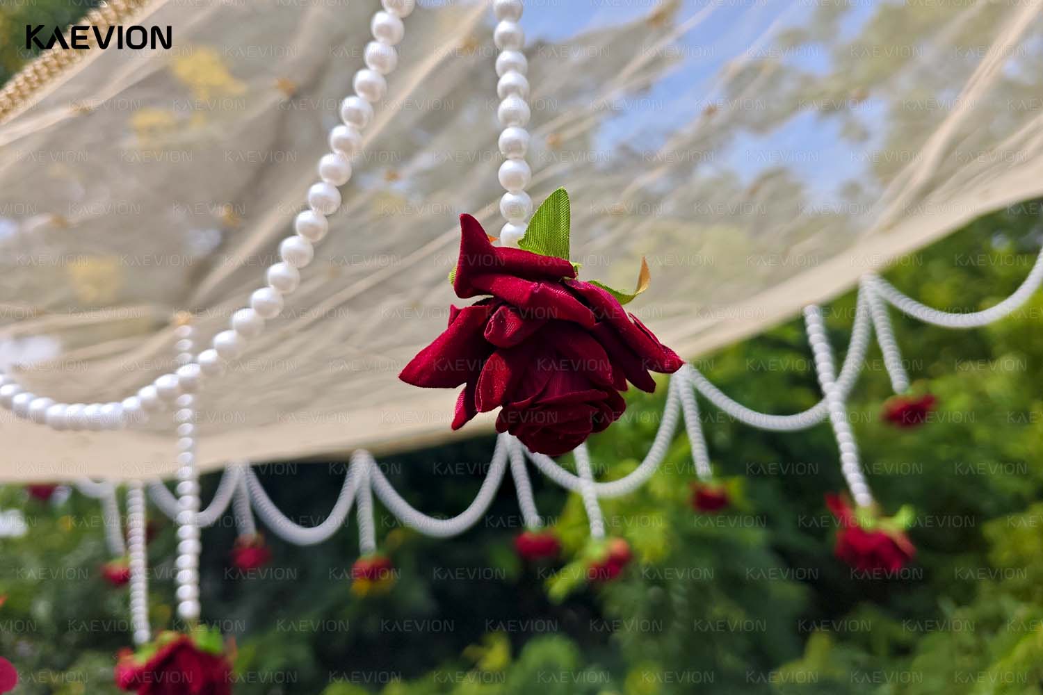 Kaevion Bridal Phulkari Chadar | Phoolon Wali Chaddar | Dulhan Entry Chunnis & Dupattas | Floral Bridal Canopy for Mata Pujan/ Mehendi/ Haldi/ Wedding