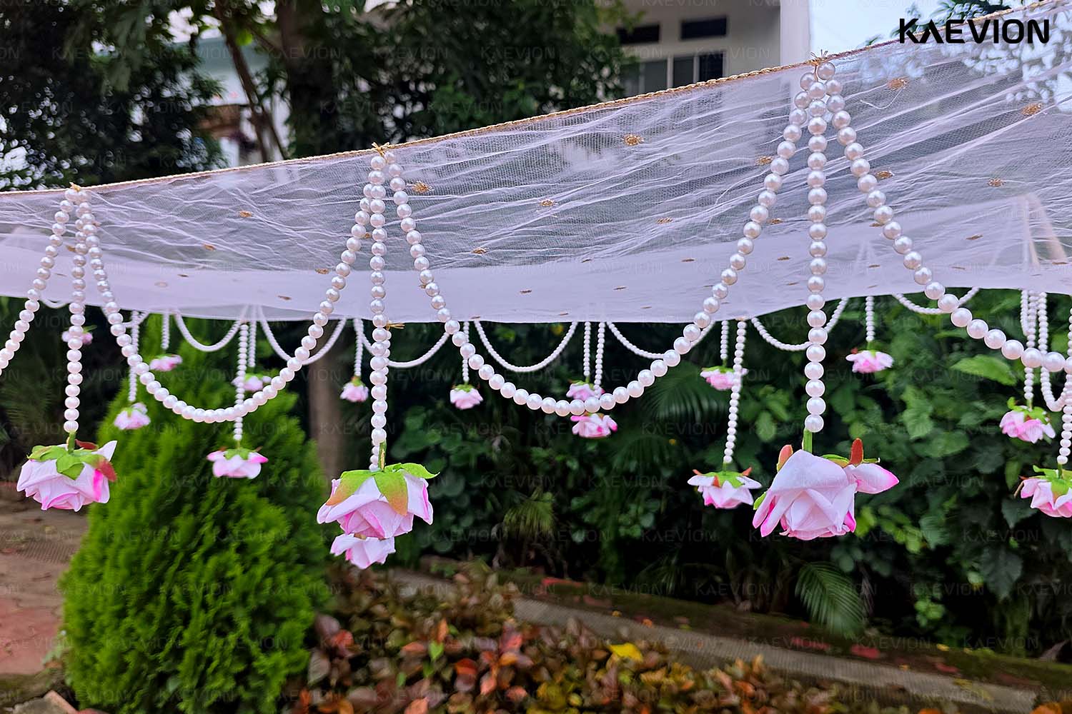 Kaevion Pastel Flower Bridal Canopy | Modern Wedding Entry Decorative Garland | Dulhan Ke Liye Phoolon Ki Chadar | Gift for Bride/Dulhan/Best Friend/Dear One’s- 2 Meter