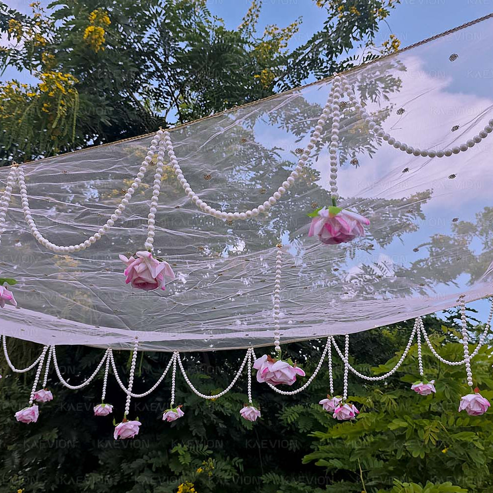 Kaevion Pastel Flower Bridal Canopy | Modern Wedding Entry Decorative Garland | Dulhan Ke Liye Phoolon Ki Chadar | Gift for Bride/Dulhan/Best Friend/Dear One’s- 2 Meter