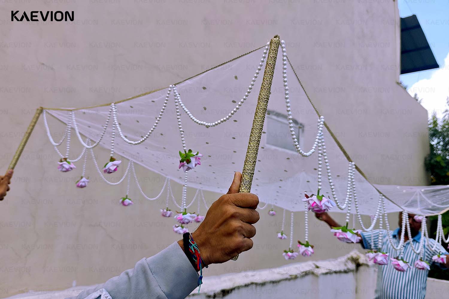 Kaevion Pastel Flower Bridal Canopy | Modern Wedding Entry Decorative Garland | Dulhan Ke Liye Phoolon Ki Chadar | Gift for Bride/Dulhan/Best Friend/Dear One’s- 2 Meter