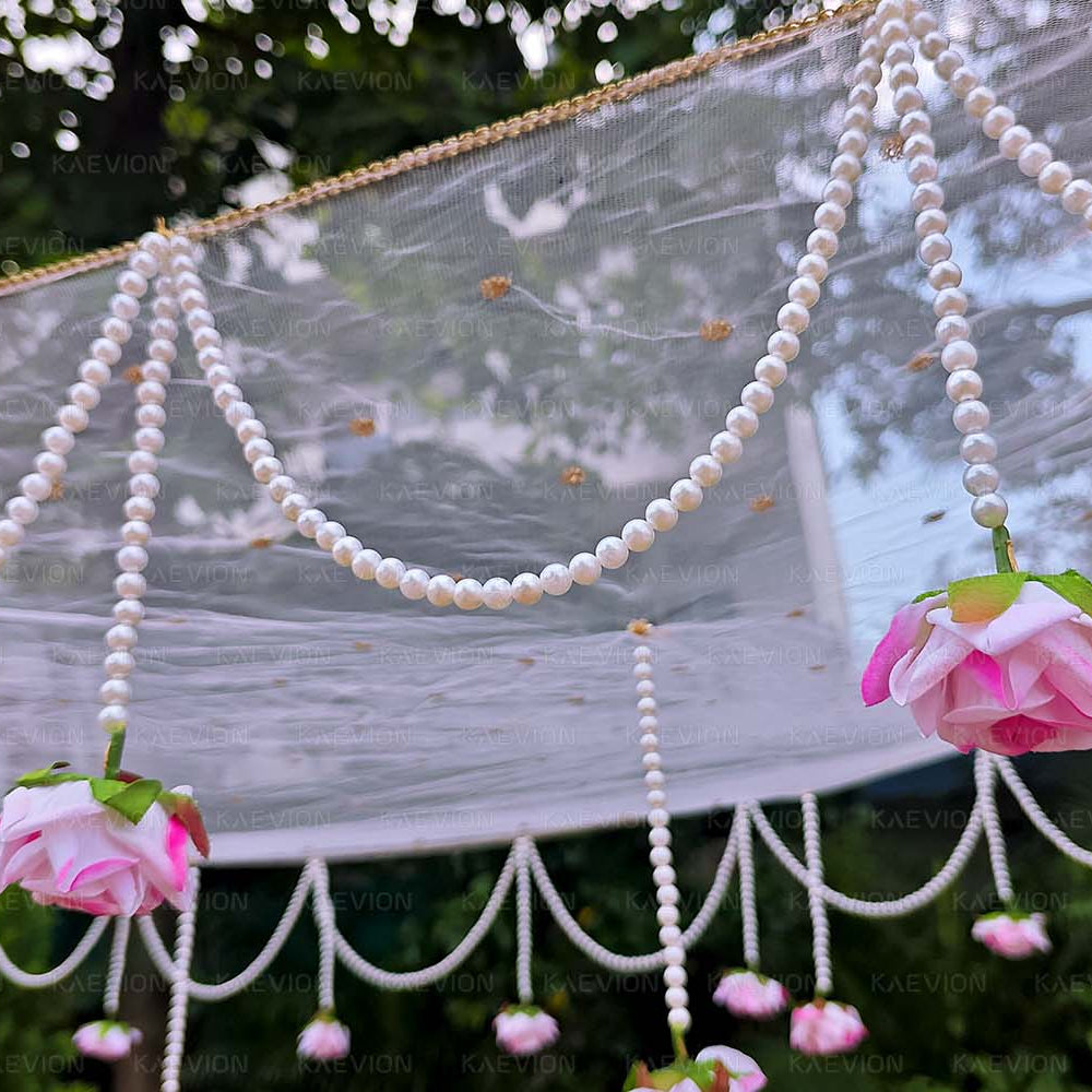 Kaevion Pastel Flower Bridal Canopy | Modern Wedding Entry Decorative Garland | Dulhan Ke Liye Phoolon Ki Chadar | Gift for Bride/Dulhan/Best Friend/Dear One’s- 2 Meter