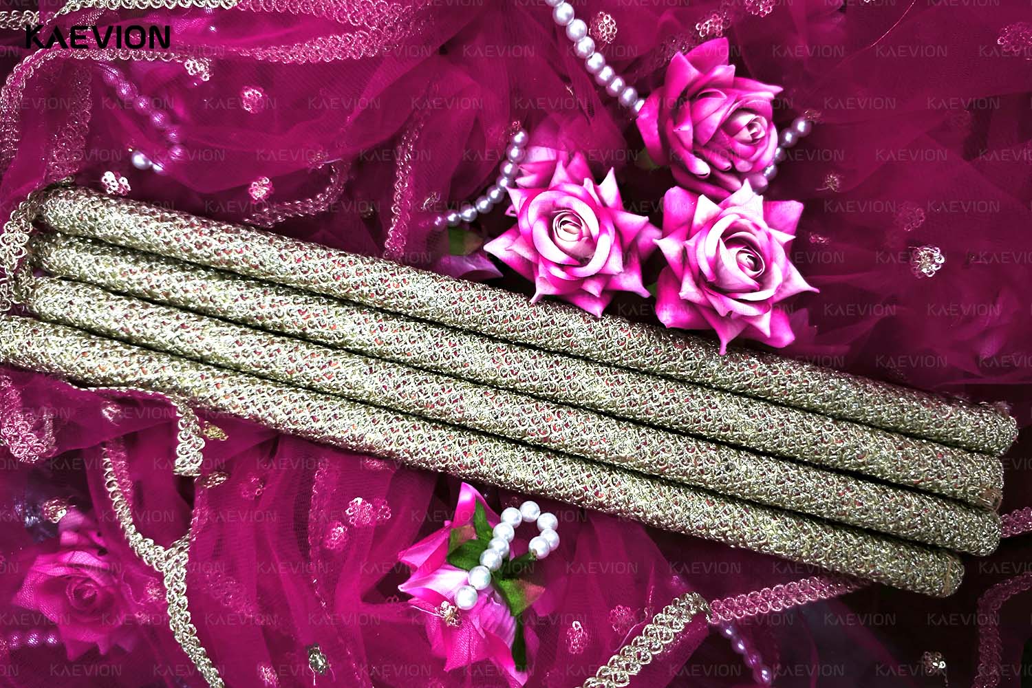 Kaevion Indian Bride Entry Canopy | Mandap Entry Chaddar | Flowers Chadar for Wedding Entry | Trending Decorations Garland Net Chadar