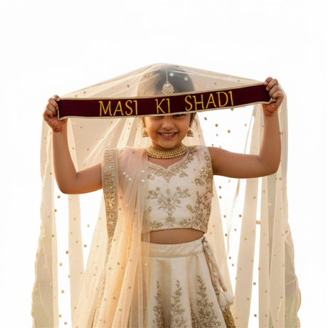 Kaevion Masi Ki Shadi Dupatta/Bua Ki Shadi Chunni/Didi Ki Shadi Odhni/ Beautiful Entry Dupatta for Kid’s