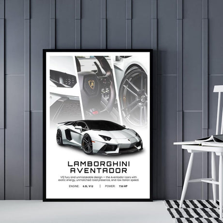 Kaevion Latest Racing Car Wall Art | Car Model Paintings | Wall Decoration Frames for Bedroom, Garage, Living Room, Hallways