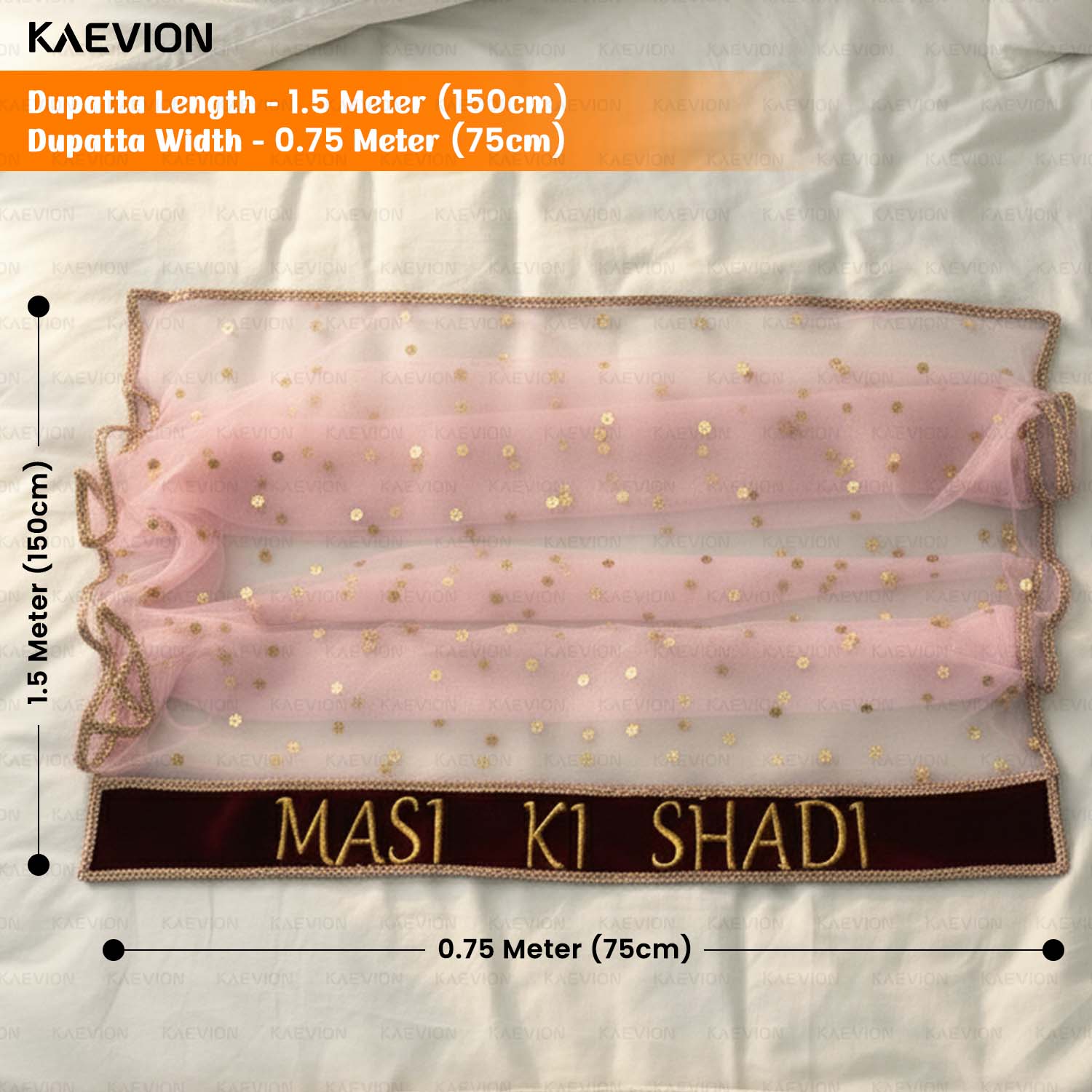 Kaevion Name Printed Dupatta | Customised Text Wedding Chunni | Bride To Be Chunri | सदा सौभाग्यवती भवः Odhni