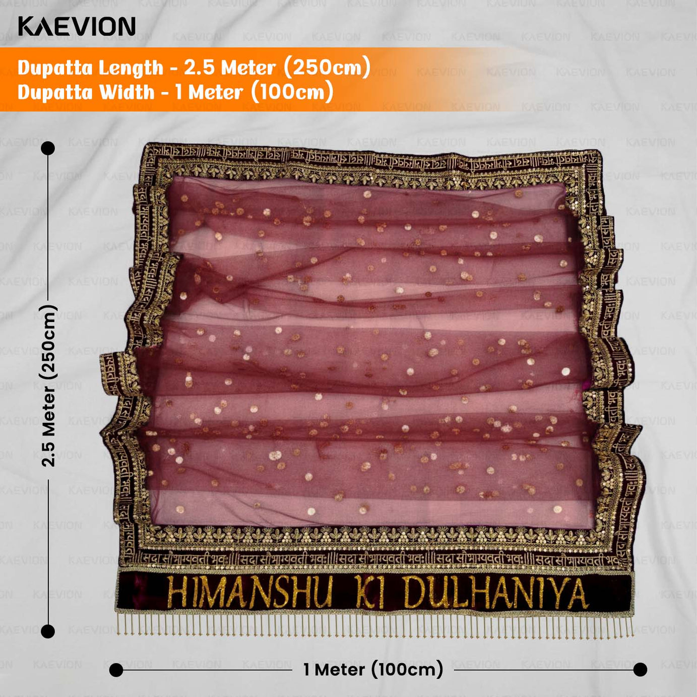 KAEVION Marriage Reception Bride Chunni | Children Entry Dupatta Set | Customized Sada Saubhagyawati Raho Odhni with Masi Ki Shadi Dupatta
