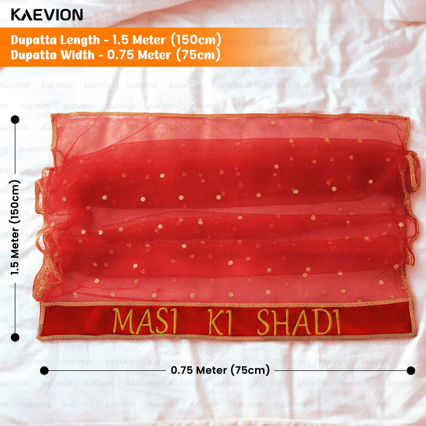 KAEVION Sada Saubhagyawati Dupatta with Kid’s Entry Chunni | Bride and Kid’s Dupatta Set | Bridal Dupatta Set with बुआ की शादी का दुपट्टा