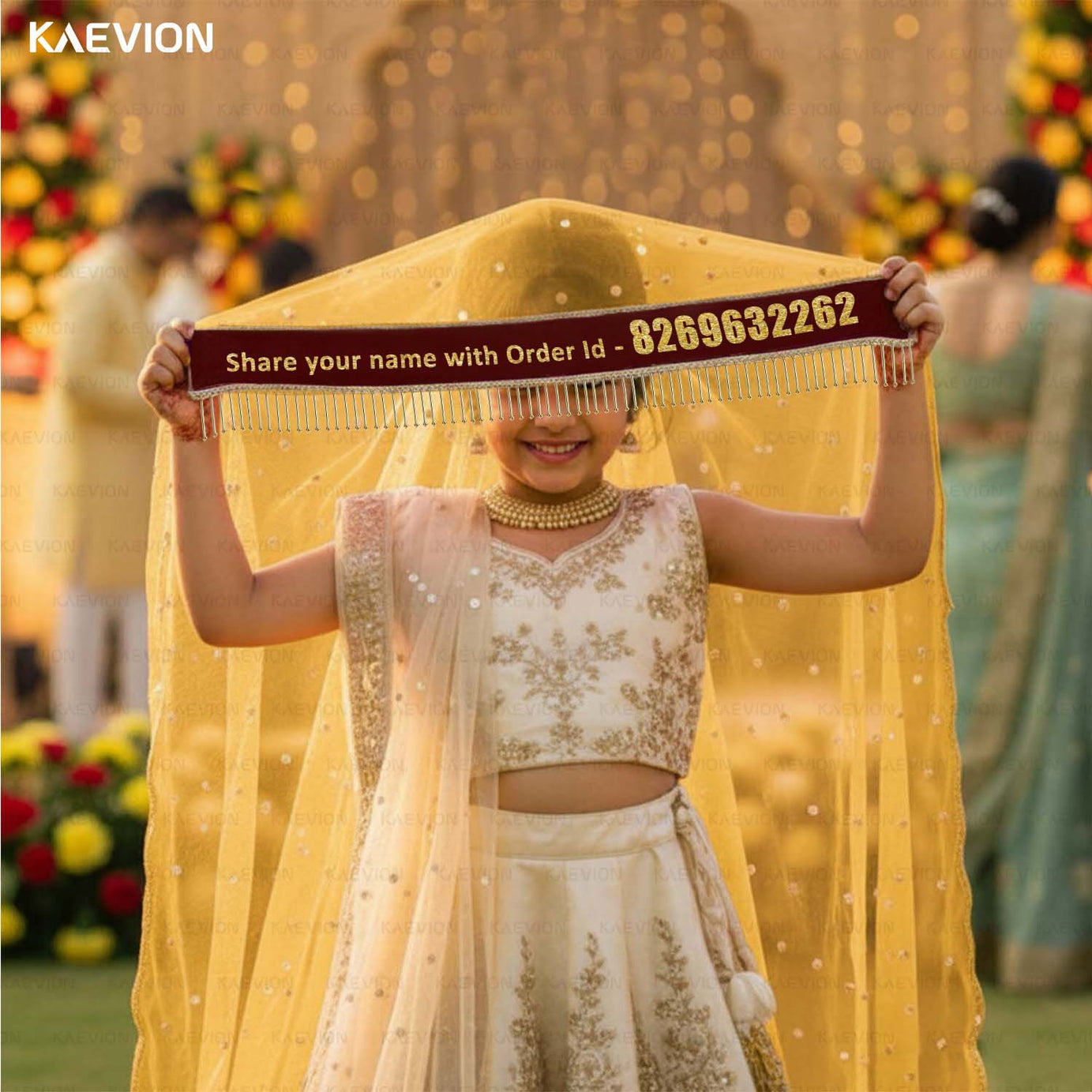 KAEVION Elegant Bridal Entry Dupattas | Kid’s Entry Dupattas | Indian Bride Wedding Chunni’s