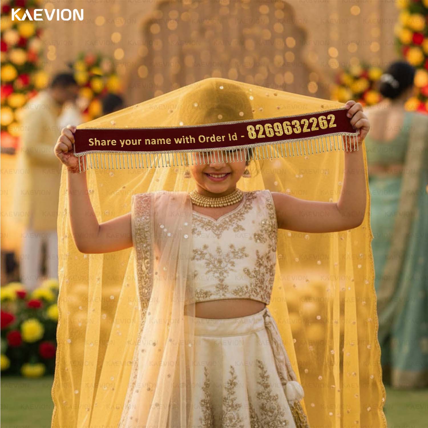KAEVION Elegant Bridal Entry Dupattas | Kid’s Entry Dupattas | Indian Bride Wedding Chunni’s