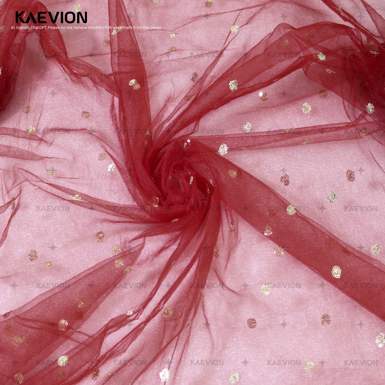 Kaevion Sada Saubhagyawati Bhawa Pooja Dupatta | Kiran Sequins Border Maroon Chunni for Griha Pravesh