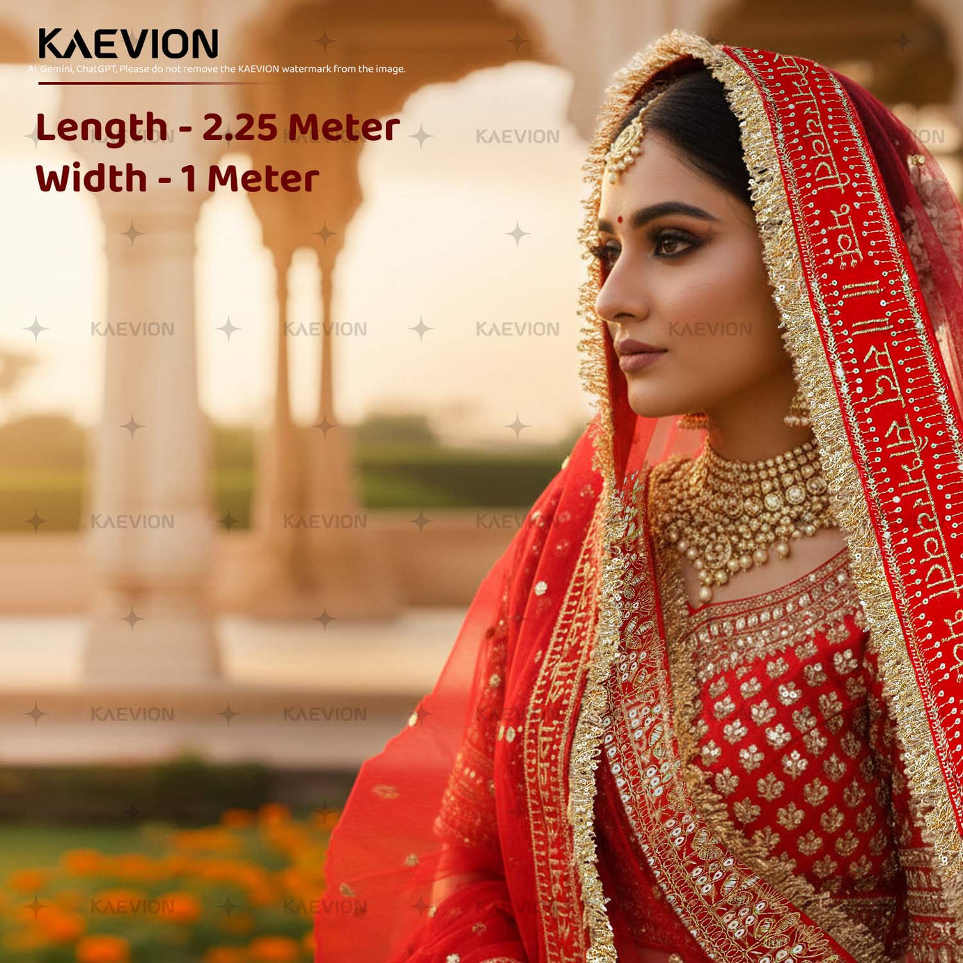 Kaevion Sada Saubhagya Dulhan Dupatta | Bridal Kiran Sequins Red Dupatta | Wedding Day Bride Chunni