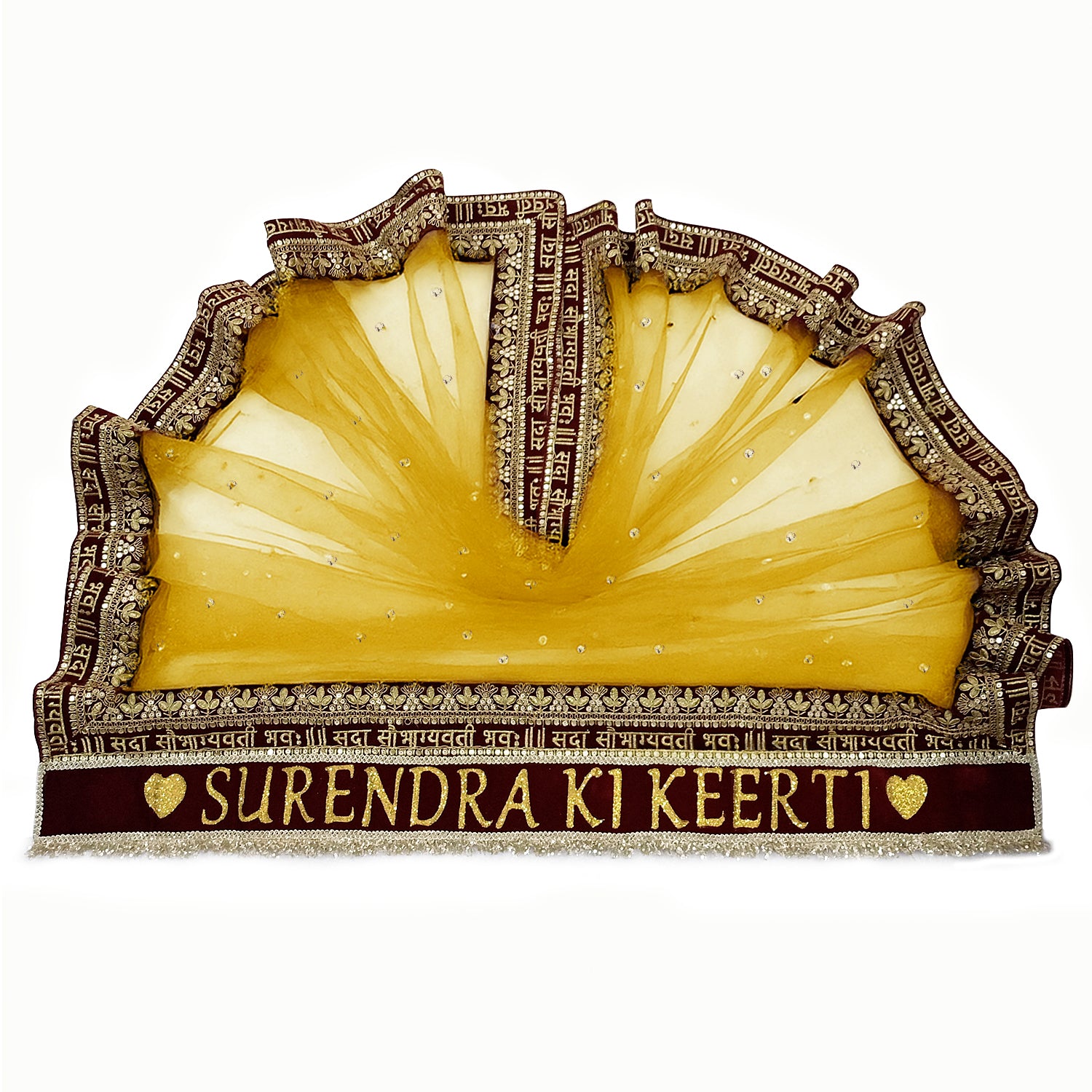 Kaevion Women’s Sada Saubhagyawati Dupatta | Customized Heavy Embroidery Dupatta with Kiran Sequins Lace, Modern Elegant Entry Chunni