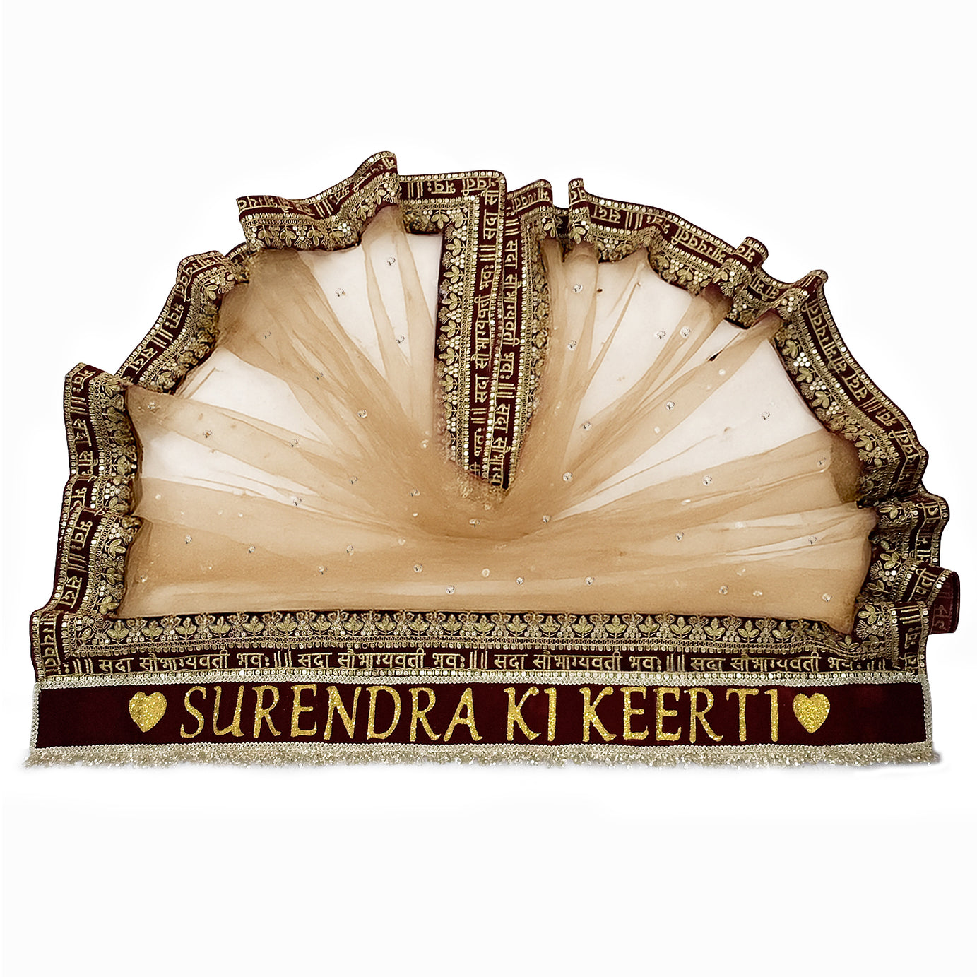 KAEVION Bridal Sada Saubhagyawati Bhava Dupatta | Heavy Border Wedding Chunni | Reception Duppatta for Bride | Odhni for Indian Wedding Look