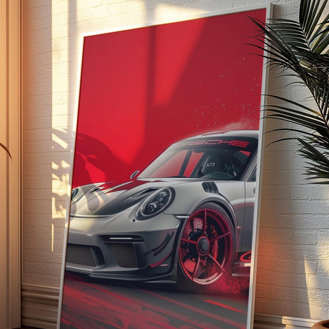 KAEVION Aesthetic Car Models Matte Wall Frame, Wall Art Paintings for Hallways, Framed Art Set of 3