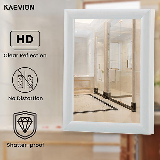 kaevion Wall Hanging 1.75ft Water Proof PVC Framed Mirror for Home Decore