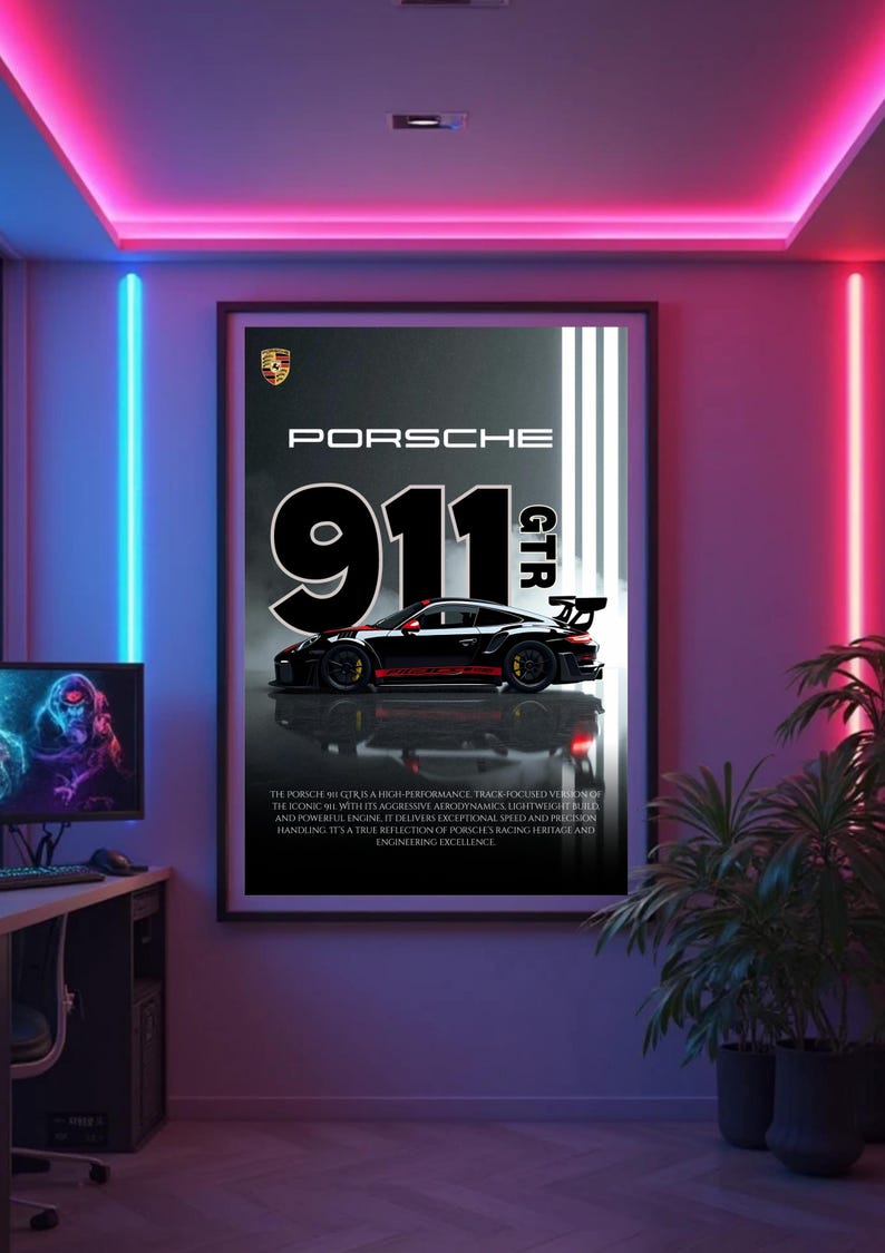 Kaevion Wall Artwork Frames, Porsche Car Wall Art, Automotive Companies Decor, Wall Decoration for Telecom Company, Gaming Setups